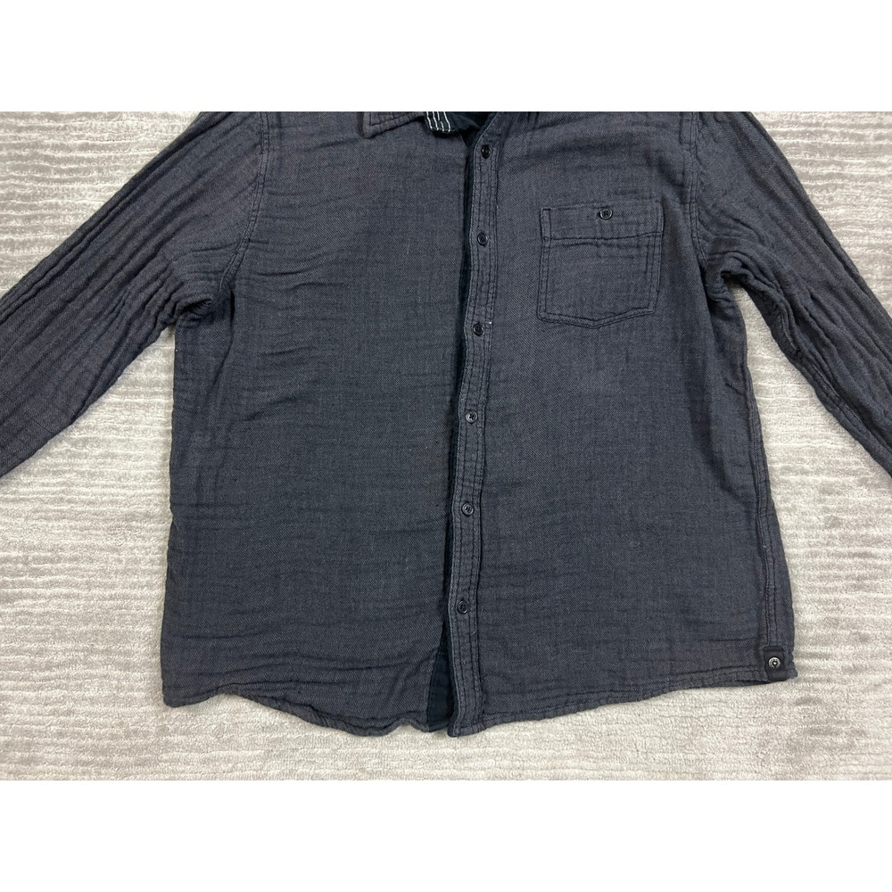 Carbon 2 Cobalt Shirt Mens Large Gray Button Up Knit Cotton Long Sleeve - Picture 3 of 11